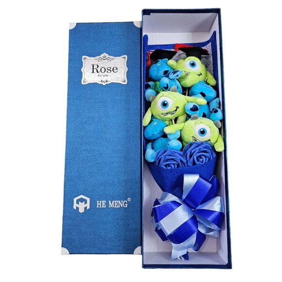 He Meng Plush Bouquet Graduation Gift Mike Monsters Inc University Flower - Picture 1 of 6
